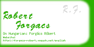 robert forgacs business card
