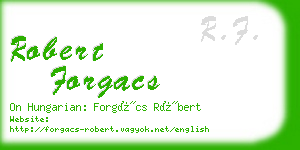 robert forgacs business card